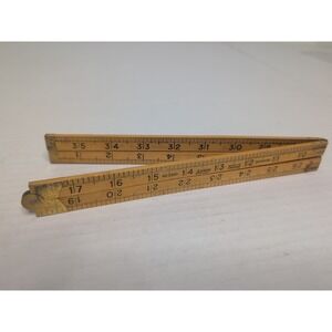 Vintage Lufkin No. 3851 Boxwood and Brass 36" Folding Rule Ruler